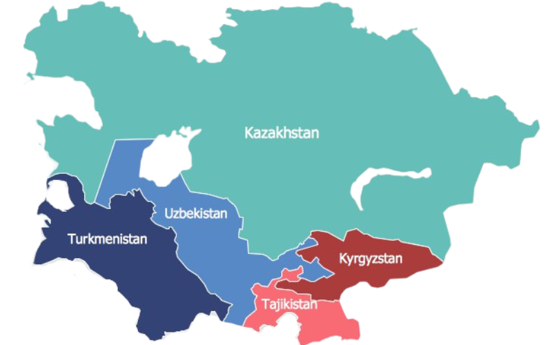 Центральная Азия. Средняя и Центральная Азия. Карта центральной Азии и Закавказья. Страны центральной Азии.